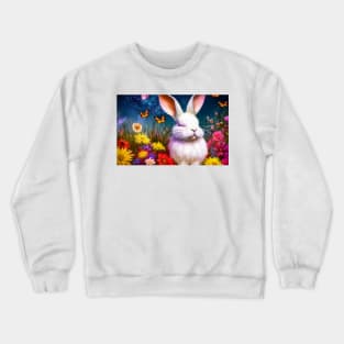 bunny  flower bush Crewneck Sweatshirt